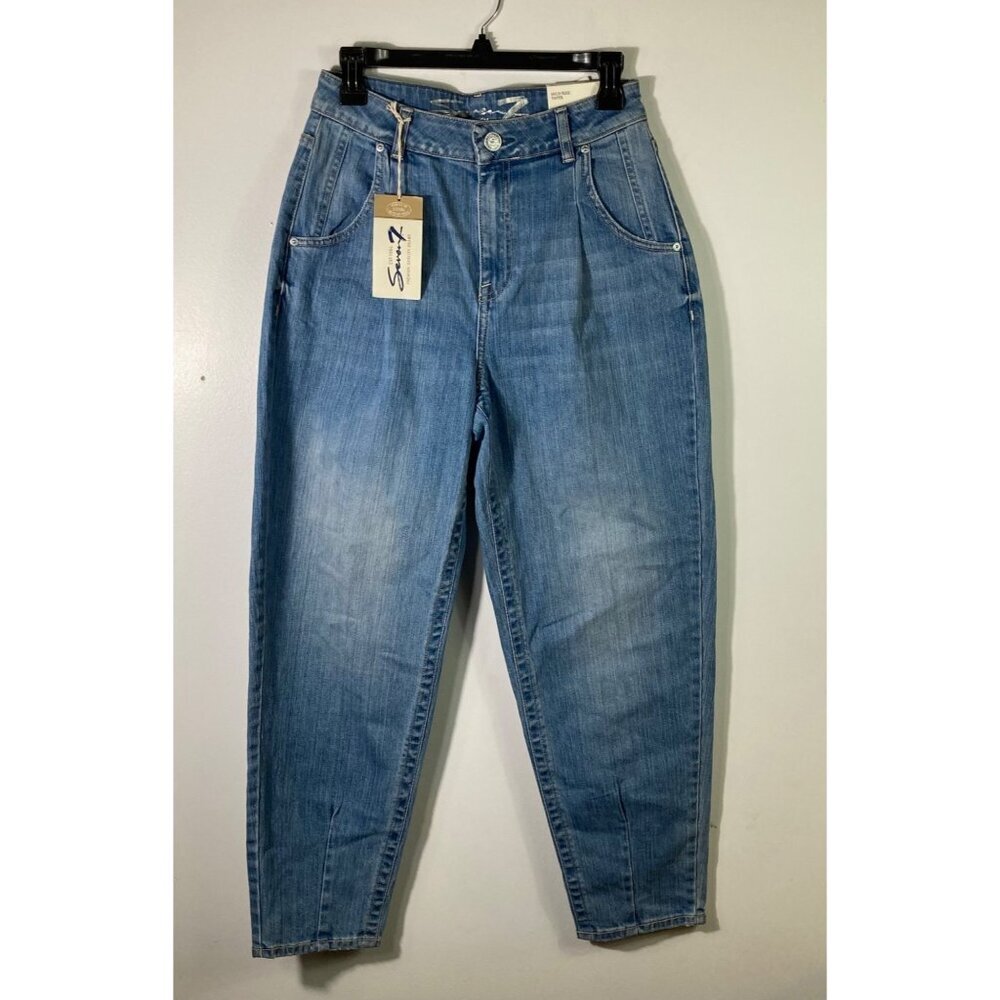 Seven7 High Rise Light Blue Mom Jeans